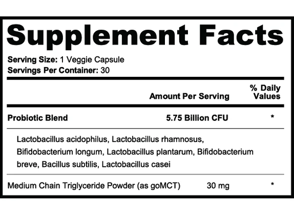 Probiotic — Supplement Facts Label